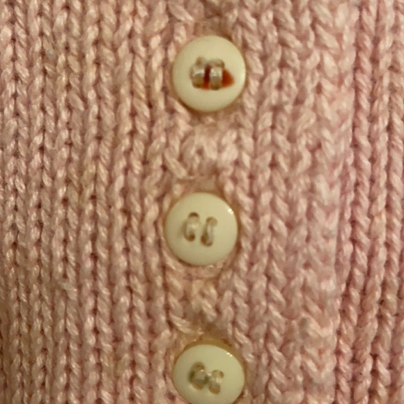 Vintage Pink cotton button down sweater - Picture 4 of 4